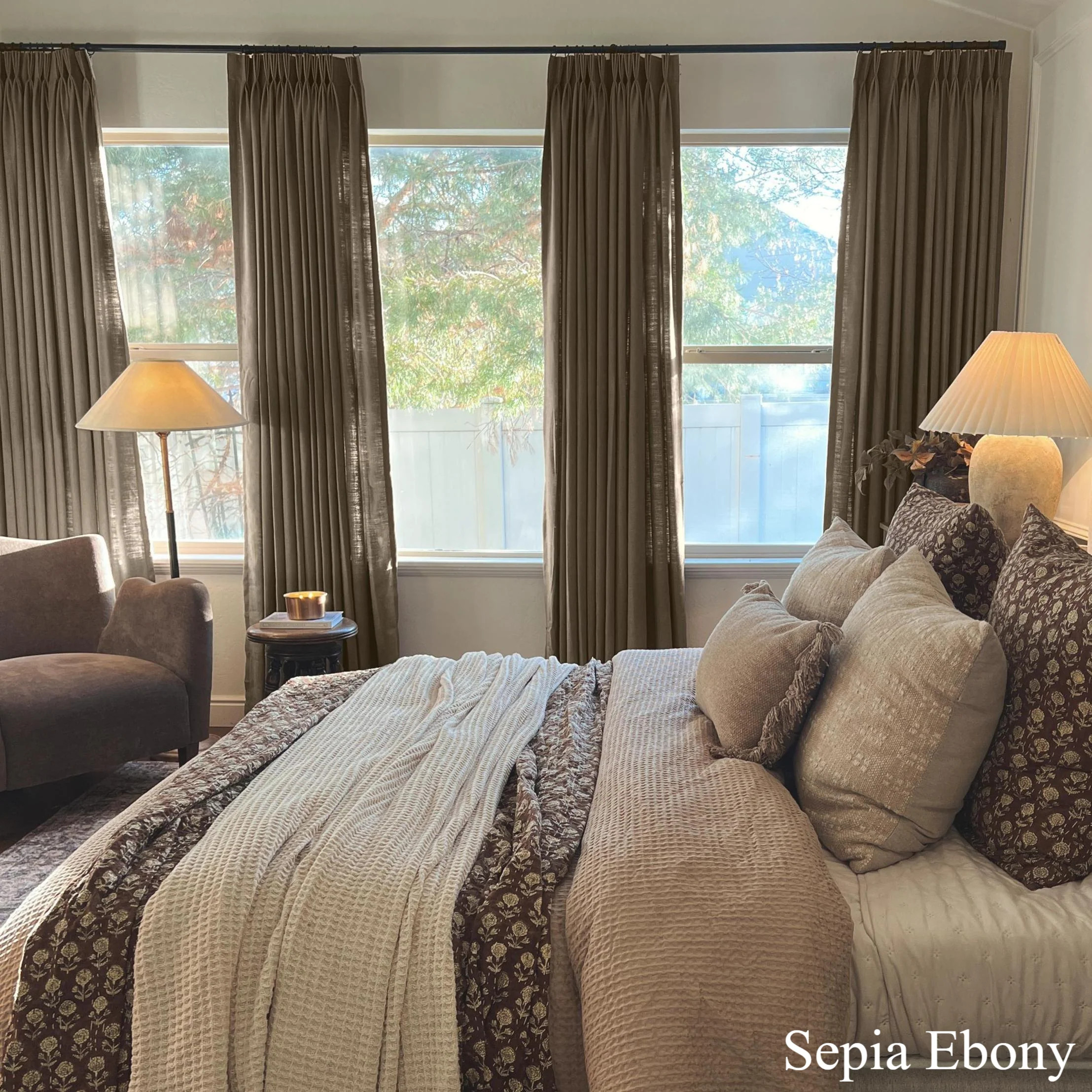 Liz Linen Herringbone Curtains & Drapes Pleated | NeutralCurtains