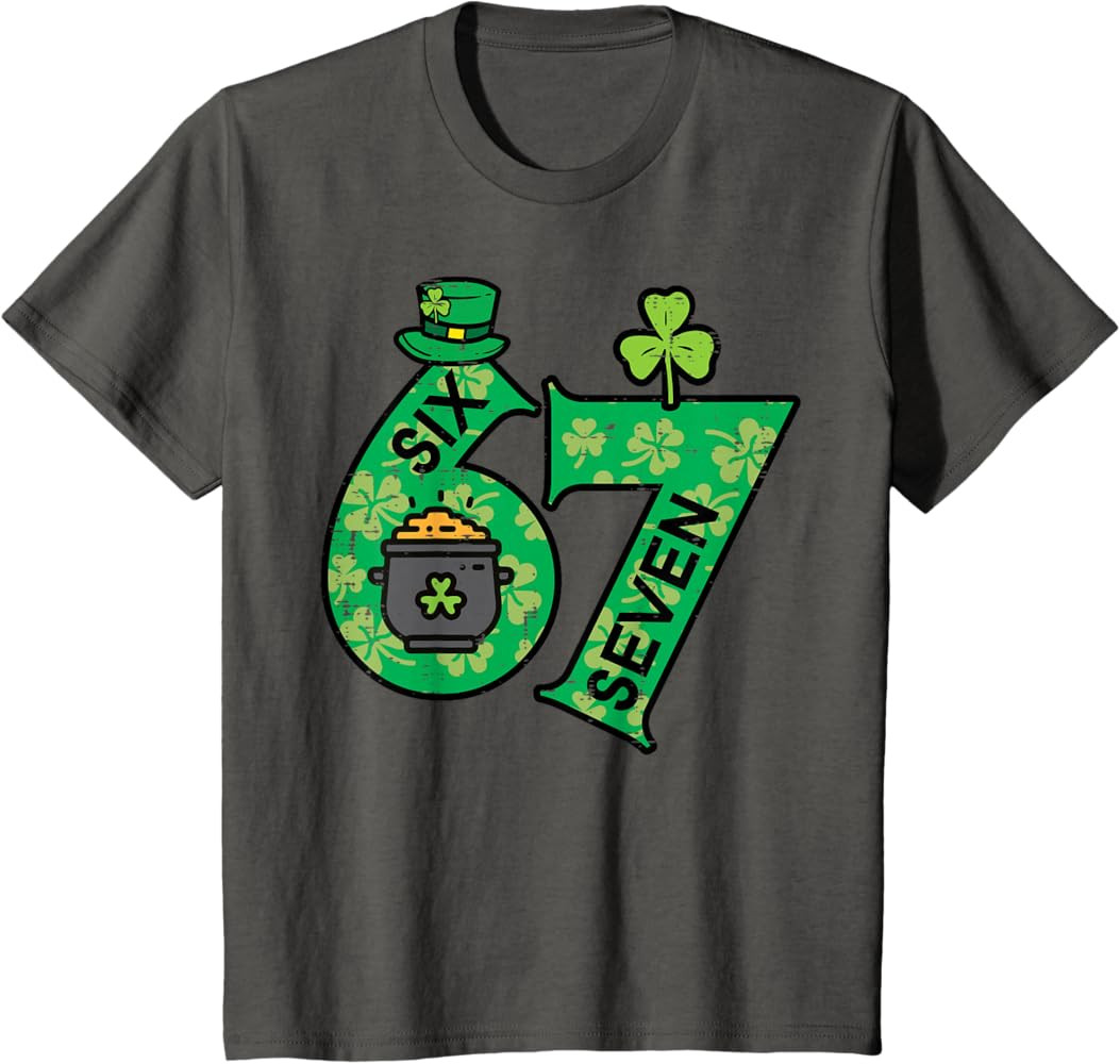 Six Seven 6 7 St Patricks Day 67 Paddys Meme Boys Kids Youth T-Shirt | Amazon (US)