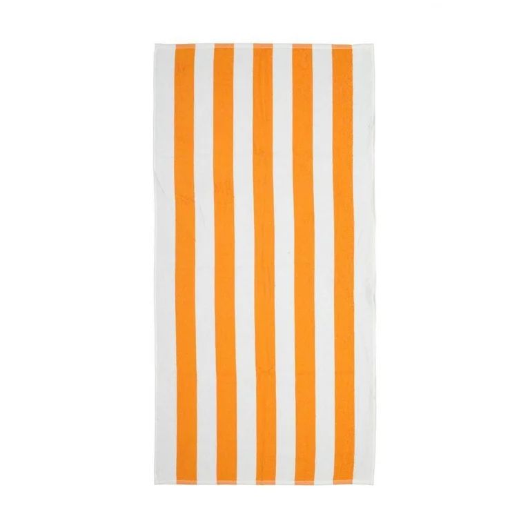 Mainstays Cotton Orange & White Cabana Stripe Beach Towel, 28" x 58" | Walmart (US)