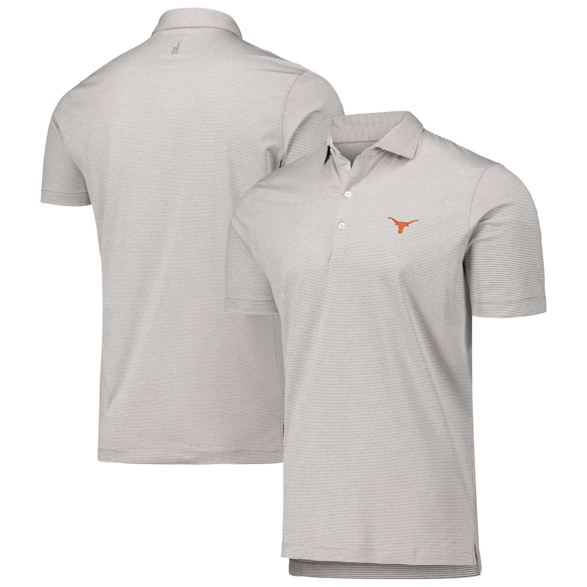 Men's johnnie-O Gray Texas Longhorns Lyndon Striped Jersey Performance Polo | Fanatics
