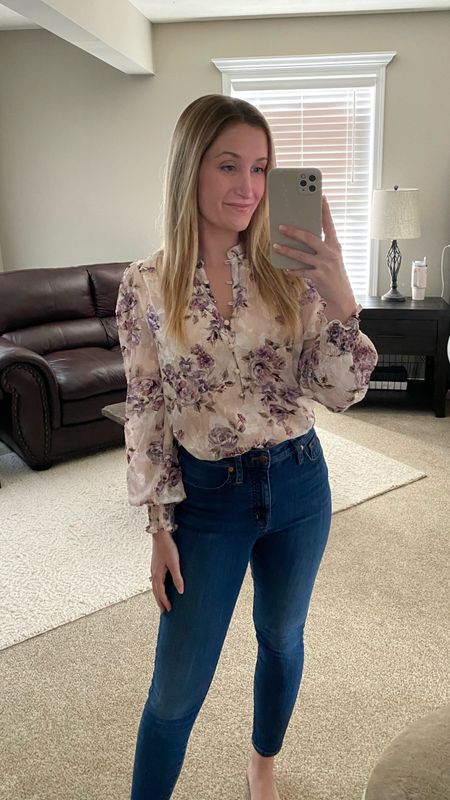 One day i’ll find this top online & link it for you! 
I purchased this one at Marshall’s and the brand is Joie (my favorite brand for blouses!) I’m wearing an XS here

#LTKSeasonal #LTKSpringSale #LTKstyletip