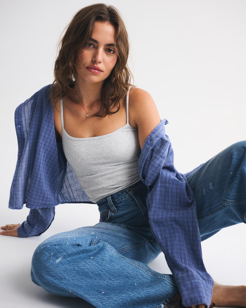 Bra-Free Rib 90s Cami | Abercrombie & Fitch (US)