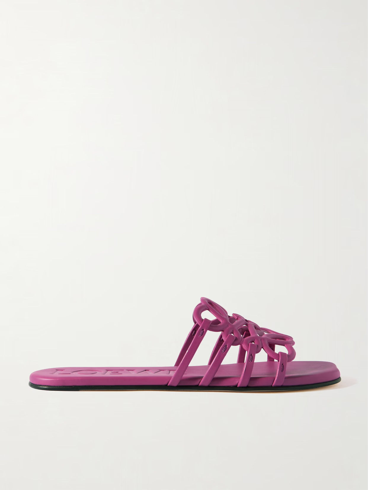 LOEWE - + Paula's Ibiza Petal Anagram Leather Slides - Pink | NET-A-PORTER (US)