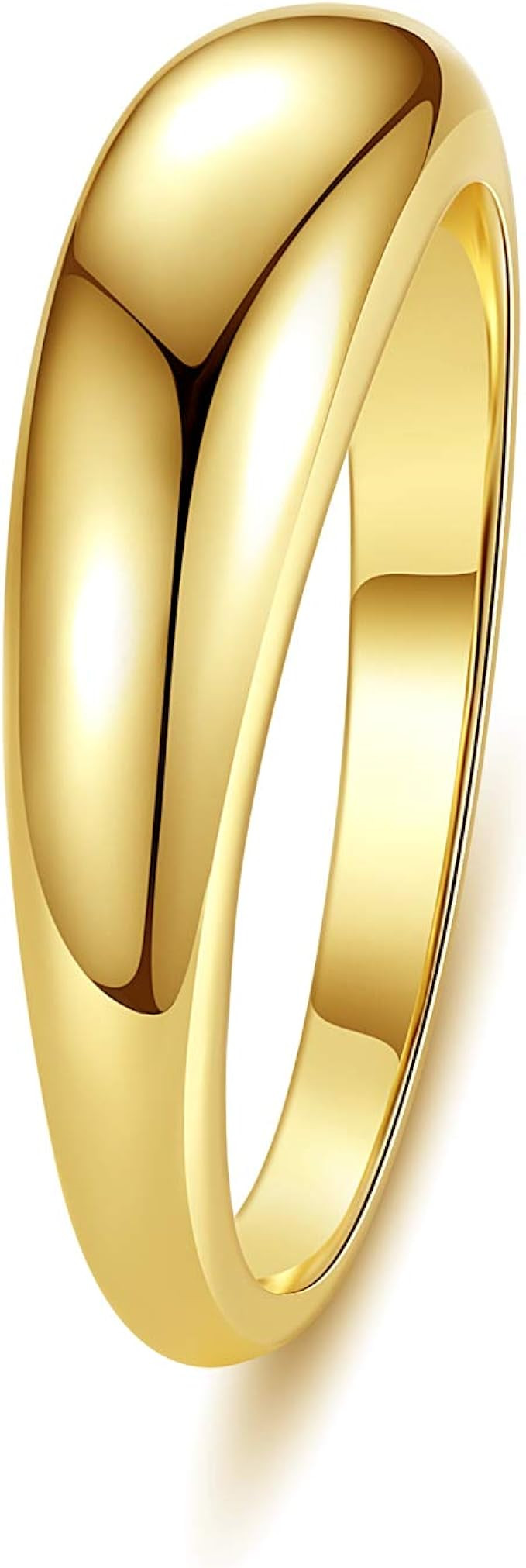 wowshow Chunky Gold Ring Thick Dome Gold Rings for Women Size 5-10 | Amazon (US)