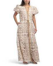 Puff Sleeve Embroidered Lace Maxi Dress | TJ Maxx