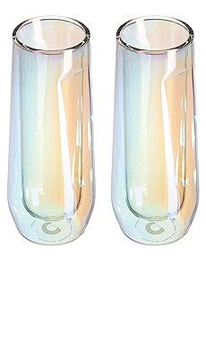 Corkcicle Glass Flute Double Pack 7 oz in Prism from Revolve.com | Revolve Clothing (Global)