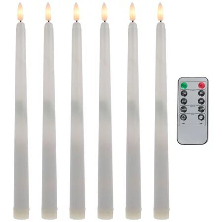 6Pcs Flameless Taper Candles with Remote Battery Operated Candle Light Wedding Christmas Decor | Walmart (US)