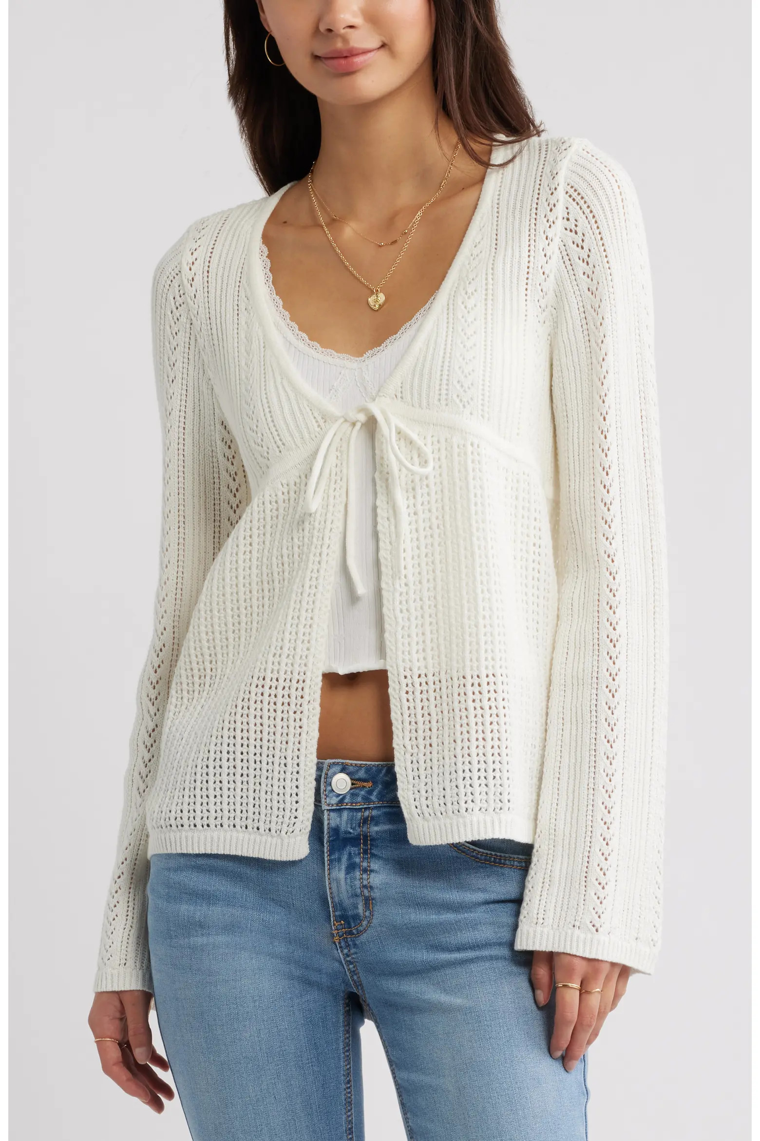 Openstitch Tie Front Cardigan (Women) | Nordstrom | Nordstrom