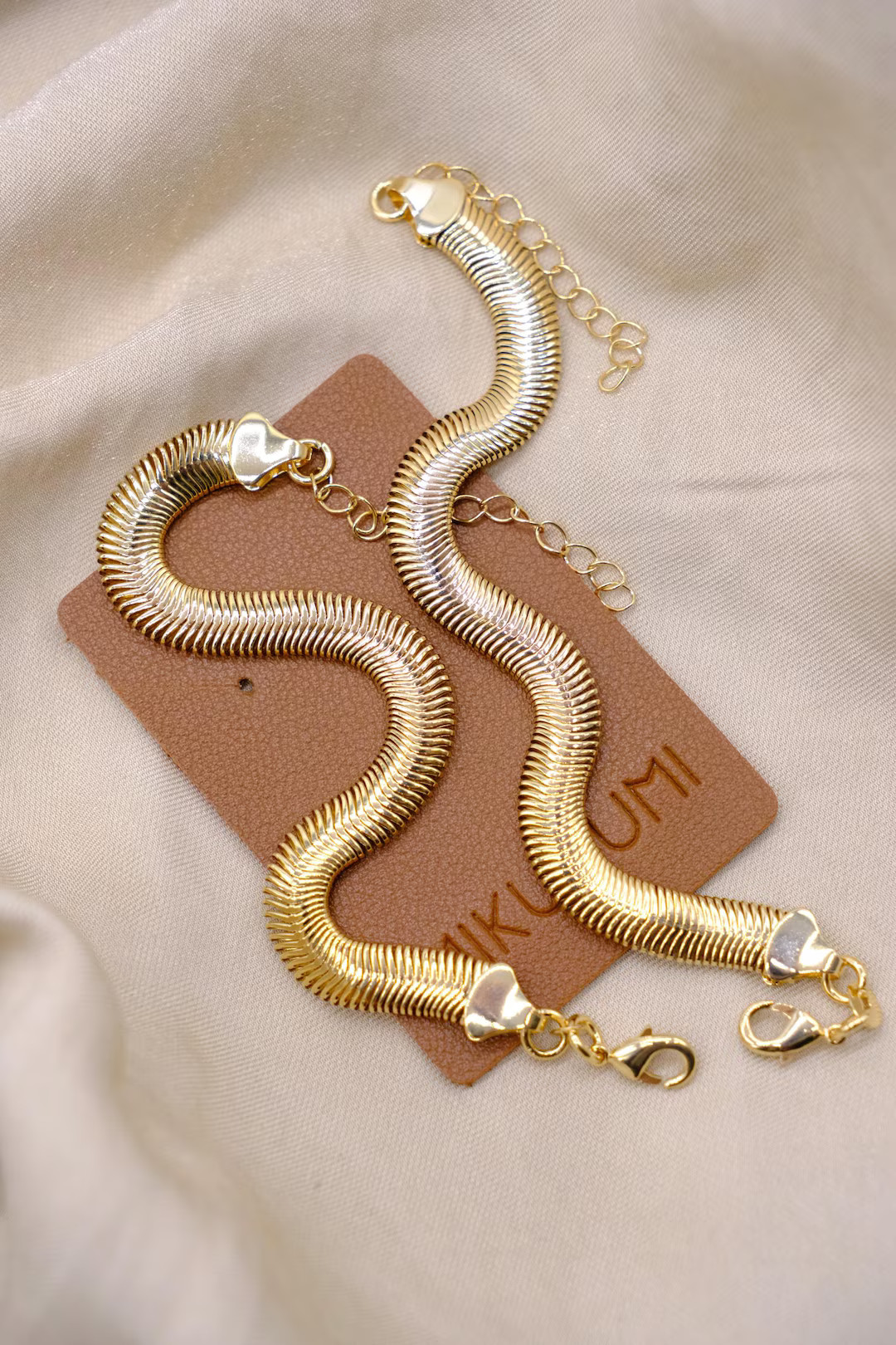 Chunky Snake Chain Bracelets • Stackable 18K Gold Filled • Layered Gold Bracelets for Women | Etsy (US)