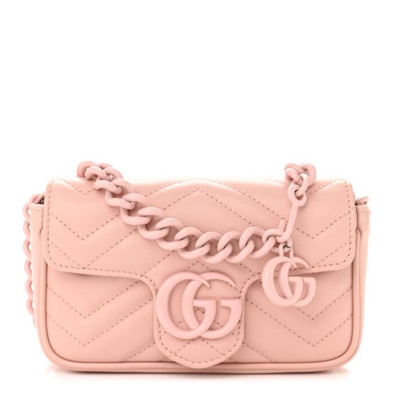 Calfskin Matelasse Monochrome GG Marmont Chain Belt Bag Perfect Pink | FASHIONPHILE (US)