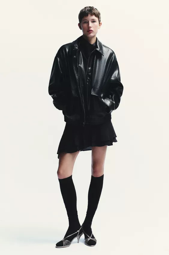 FAUX LEATHER BOMBER JACKET | Zara UK