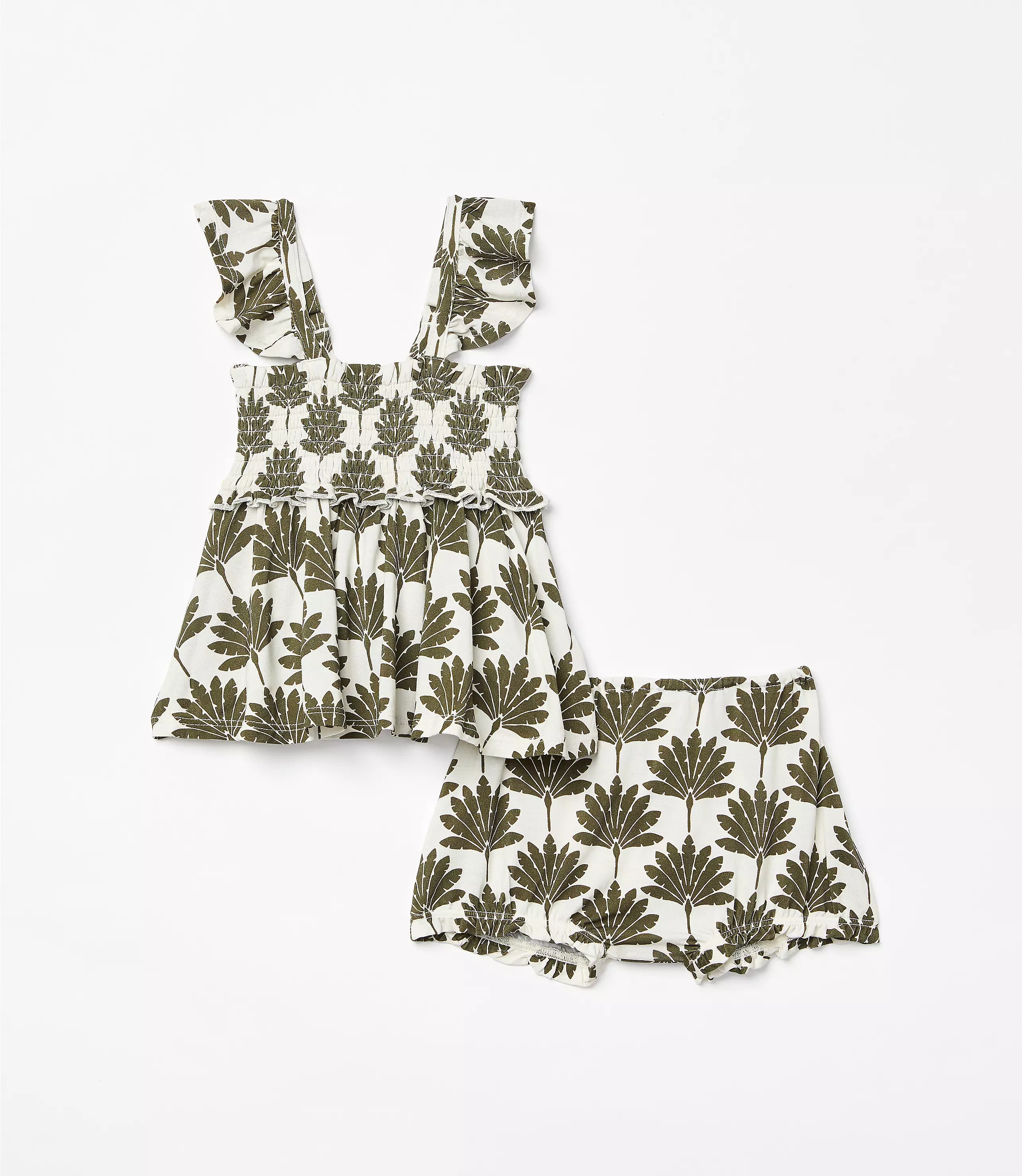 Posh Peanut x LOFT Palm Smocked Babydoll Bummie Set | LOFT