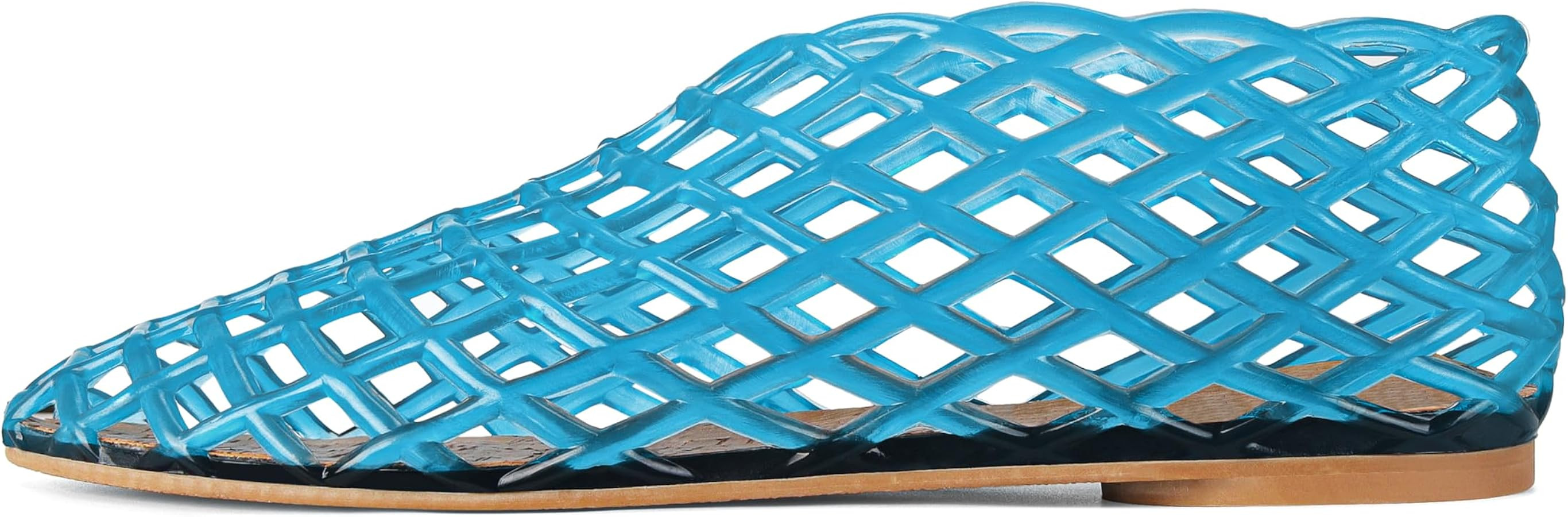 Jelly Mesh Ballet Flats for Women Fishnet PVC Clear Hollow Jellies Sandals Comfortable Beach Ball... | Amazon (US)