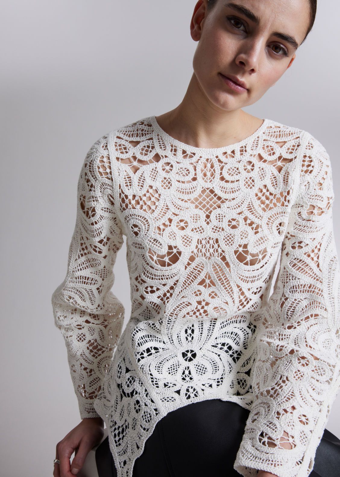 Crochet-Lace Peplum Top | & Other Stories US