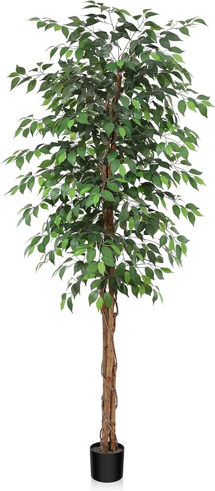 OAKRED 7FT Silk Artificial Ficus Tree with Natural Wood Trunk and Realistic Leaves Large Faux Pla... | Amazon (CA)