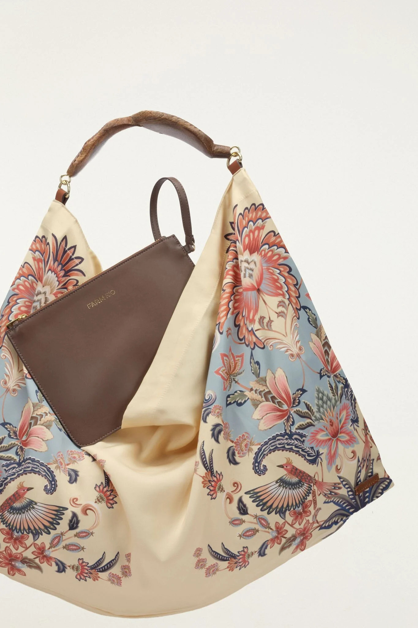 Off-White Satin Medium Scarf Bag | FARM Rio | FarmRio (US)
