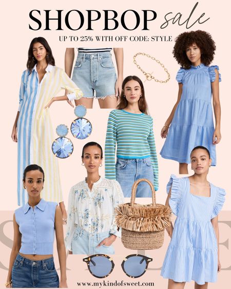 Shopbop sale finds. Get up to 25% off with code STYLE. This blue ruffle detail dress and raffia bag would be the perfect resort wear look. 

#LTKsalealert #LTKSeasonal #LTKstyletip