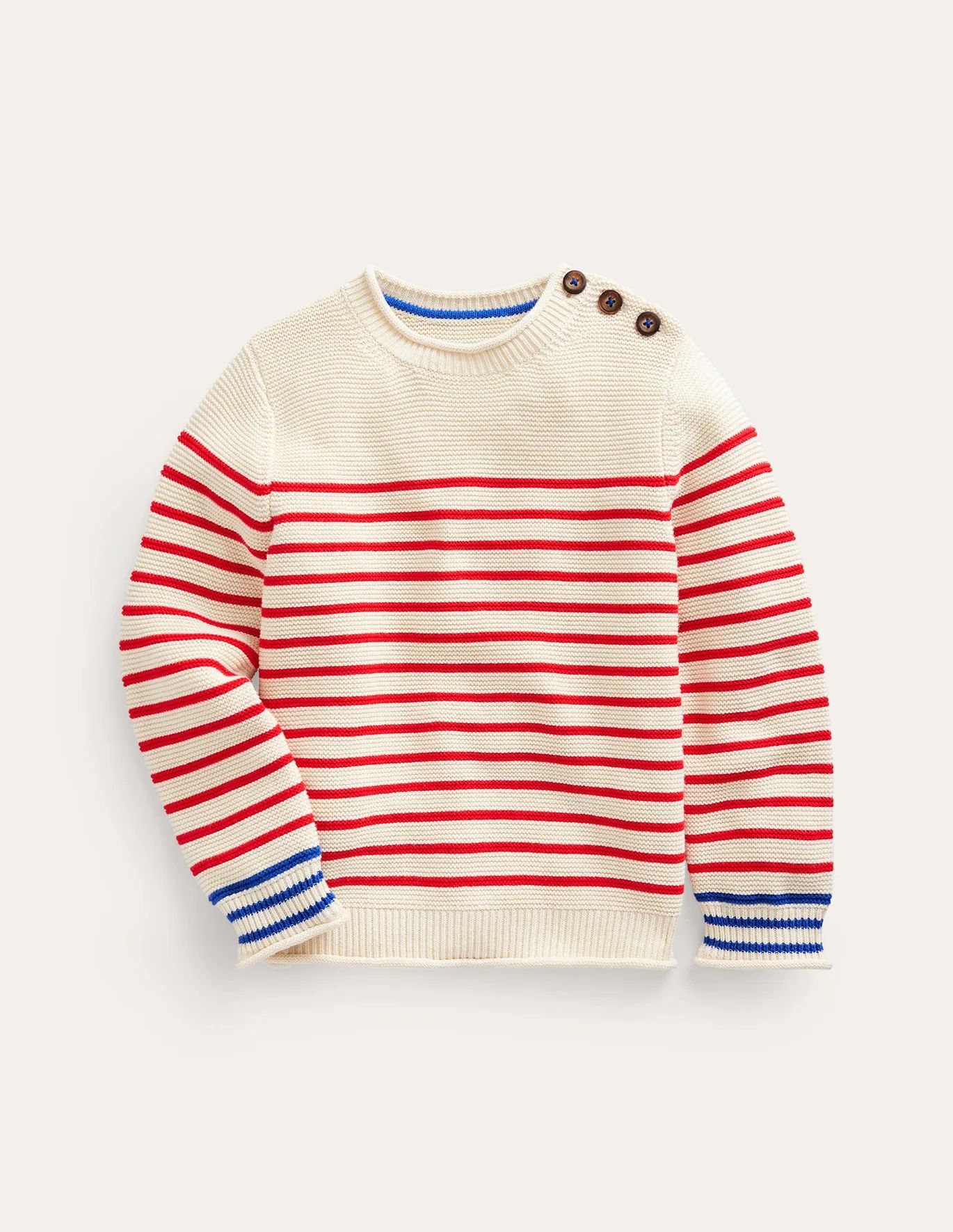 Nautical Stripe Sweater - Ecru Marl and Jam Red Stripe | Boden (US)