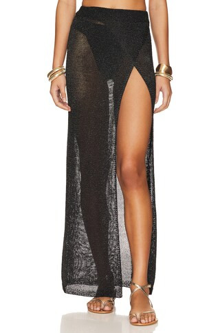 superdown Keva Wrap Maxi Skirt in Black from Revolve.com | Revolve Clothing (Global)