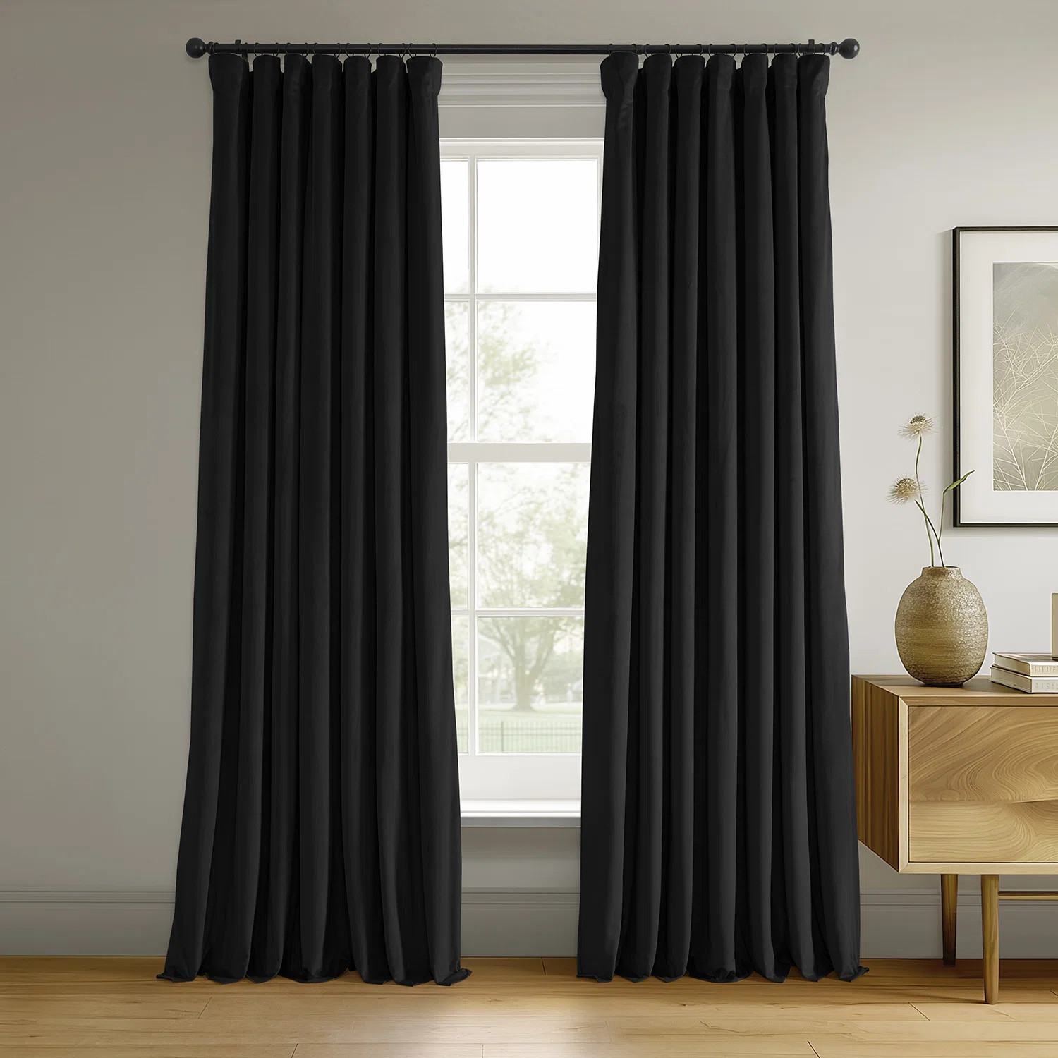 Olivia Signature Thermal Lined 100% Blackout Velvet Curtains for Bedroom & Living Room Curtains S... | Wayfair North America