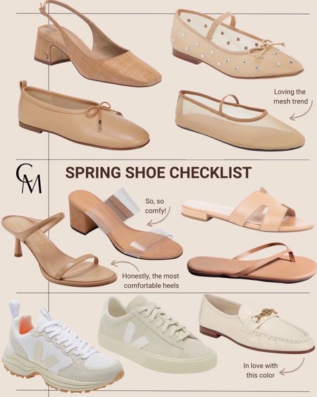 Spring shoe checklist. Beige/nude shoes for spring is always my go-to! 

Sandals, sneakers, petite style 

#LTKshoecrush #LTKSeasonal