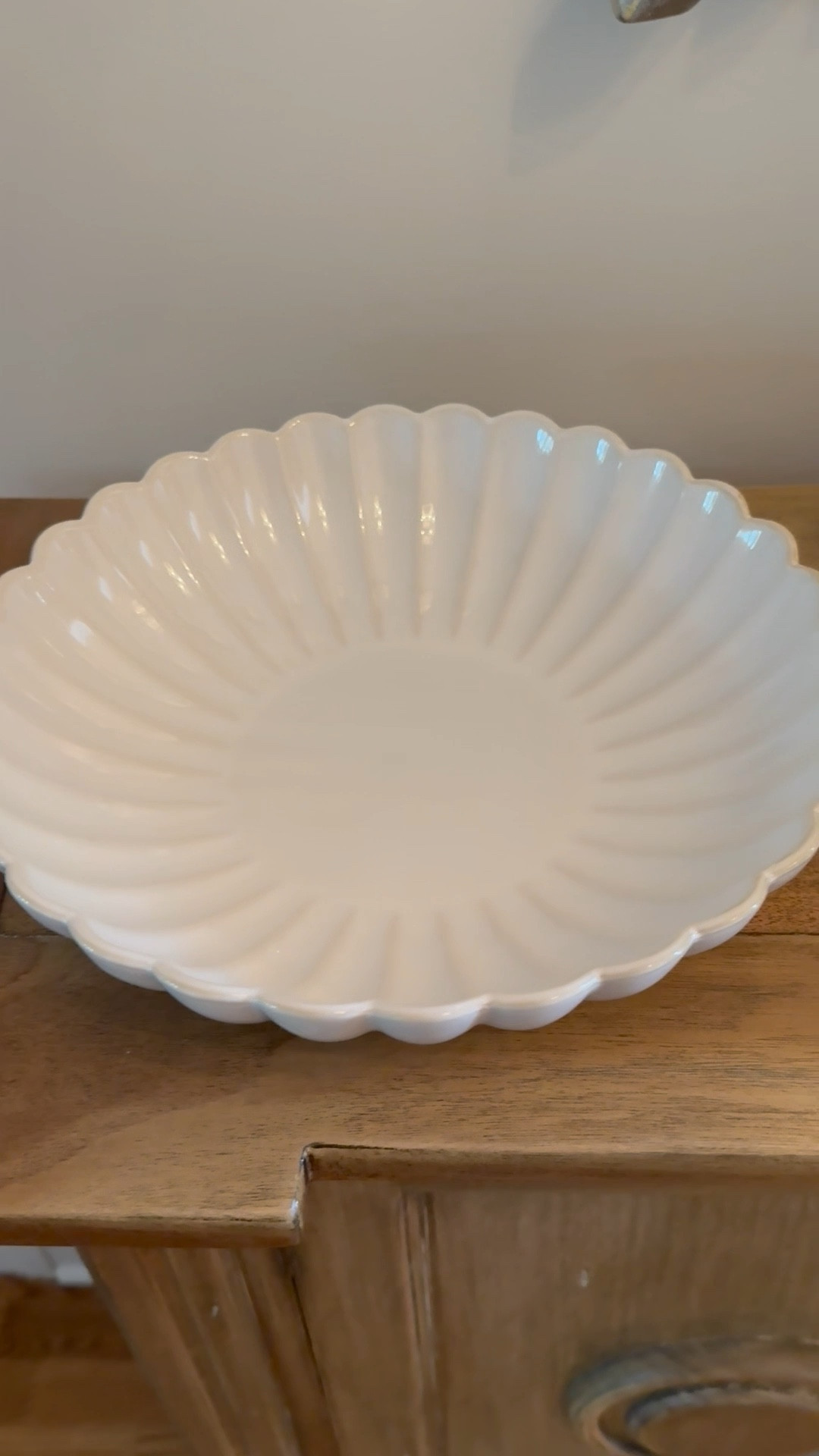 This Pioneer Woman Collette Scalloped bowl is beautiful! It’s 11 inches wide and perfect for the kitchen and to use as home decor! This line comes in cream, blue, green, and purple!

You can use it for the new trend of dumping the contents at of your purse in to easily change purses!

#LTKHome #LTKFindsUnder50 #LTKFamily