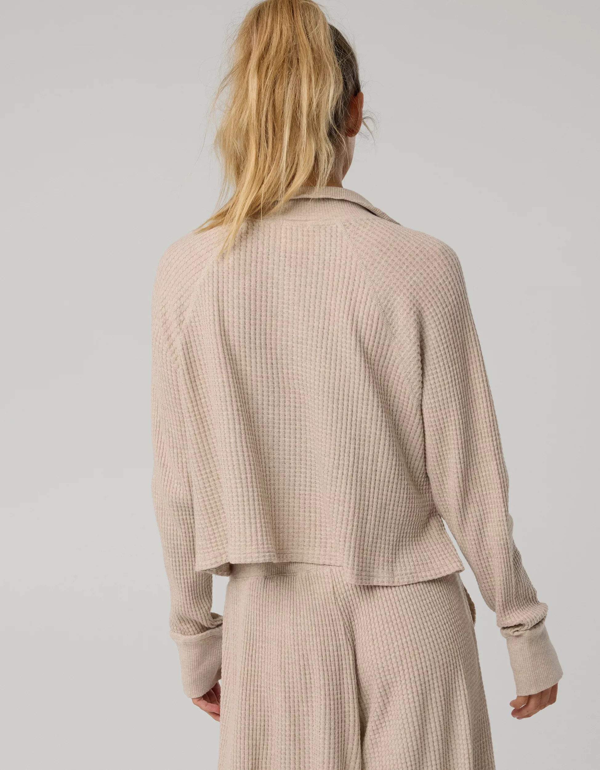 OFFLINE By Aerie Wow! Waffle Mockneck Henley Long Sleeve T-Shirt | Aerie