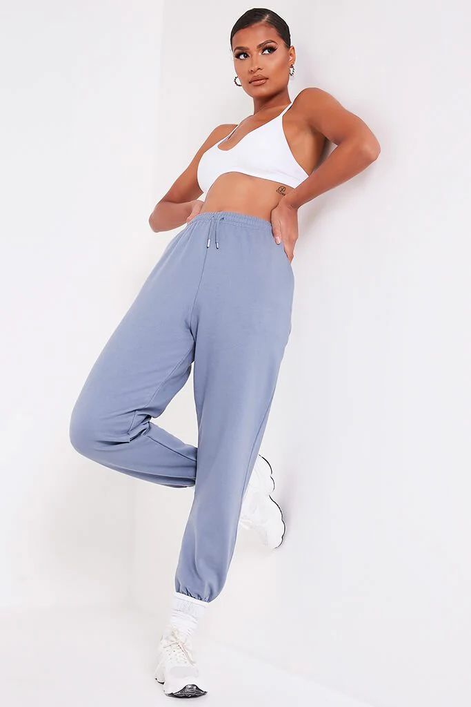 Denim Recycled High Waist Joggers | ISAWITFIRST