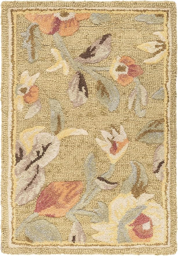 SAFAVIEH Blossom Collection 2' x 3' Green/Multi BLM785A Handmade Floral Premium Wool Accent Rug | Amazon (US)