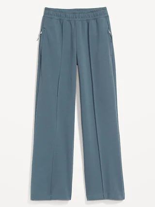 High-Waisted Dynamic Fleece Pintucked Wide-Leg Pants for Women | Old Navy (US)