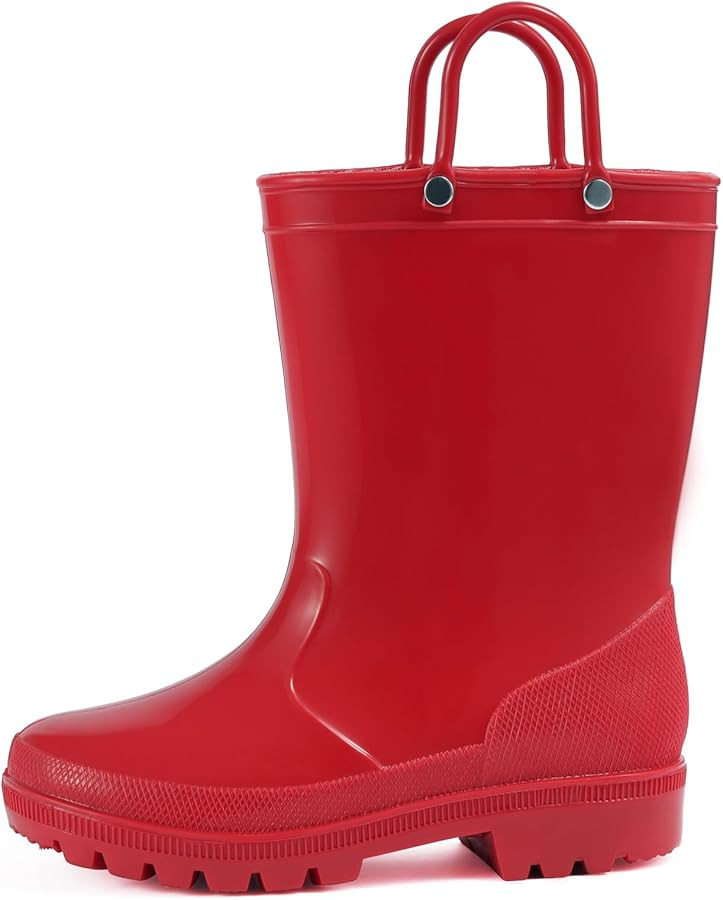 Kids Rain Boots with Easy-on Handles for Boys and Girls | Amazon (US)