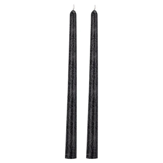 My Texas House Spiderweb 11" Taper Candles, Black and White, 2 Count | Walmart (US)