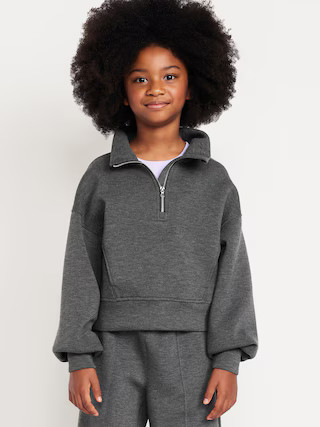 Half-Zip Bounce Fleece Pullover Sweatshirt for Girls | Old Navy (US)