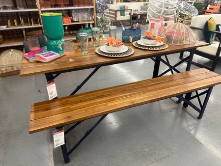 I absolutely love this slim picnic table!  I might grab it just to use for tablescapes! 
#outdoorhome #patio #outdoordining #worldmarket #picnicc

#LTKHome #LTKParties