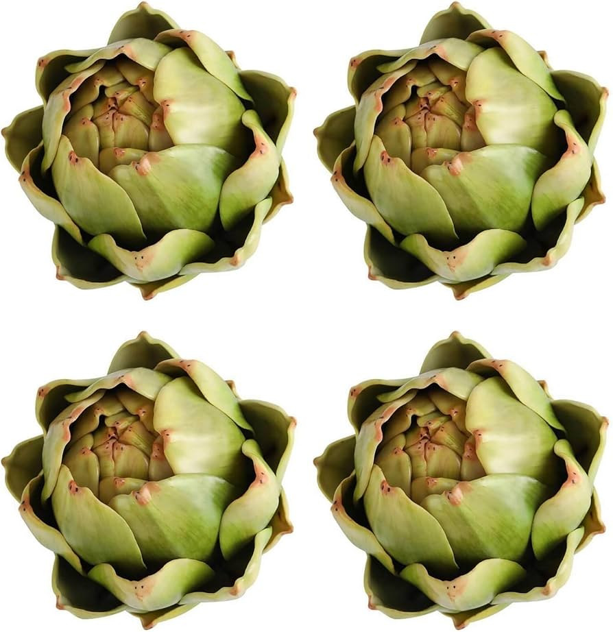 GiftHow Large Green Artificial Artichokes Fruits - Fake Fruits and Realistic Vegetables for Kitch... | Amazon (US)