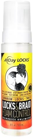 AllDay Locks Braid Foam (8 oz) | Long Lasting Mousse for Style & Shine | No Frizz or Fraying | Te... | Amazon (US)