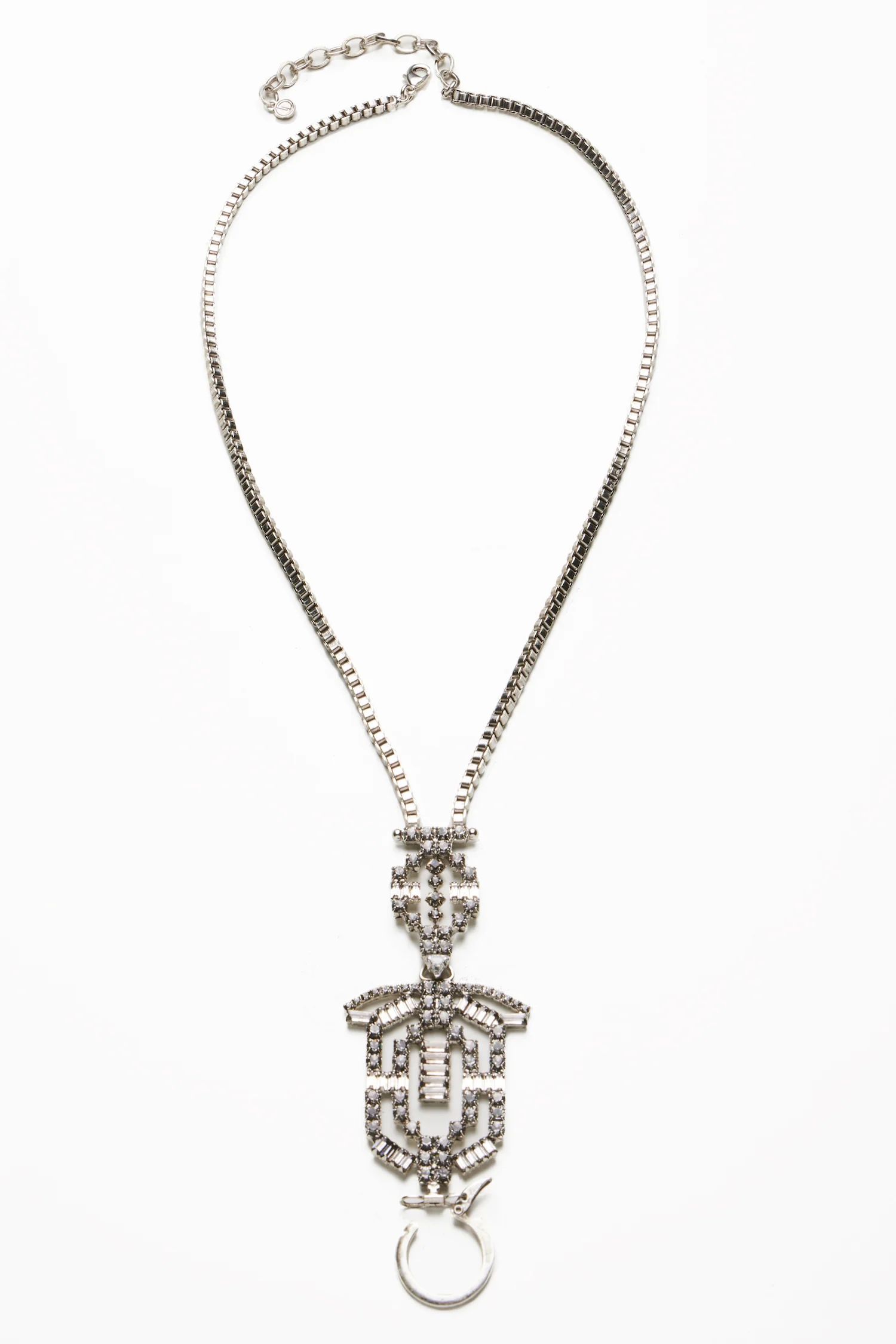 DYLAN LEX | Gatsby Necklace | Vintage Inspired Charm Holder Necklace with Crystals | DYLANLEX