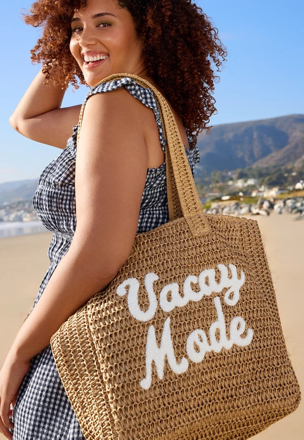 Vacay Mode Raffia Tote Bag | Maurices