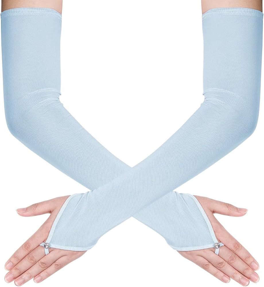 Women's Long Fingerless Sheer Gloves Tulle Mesh Gloves for Wedding Bridal Opera Party Halloween C... | Amazon (US)