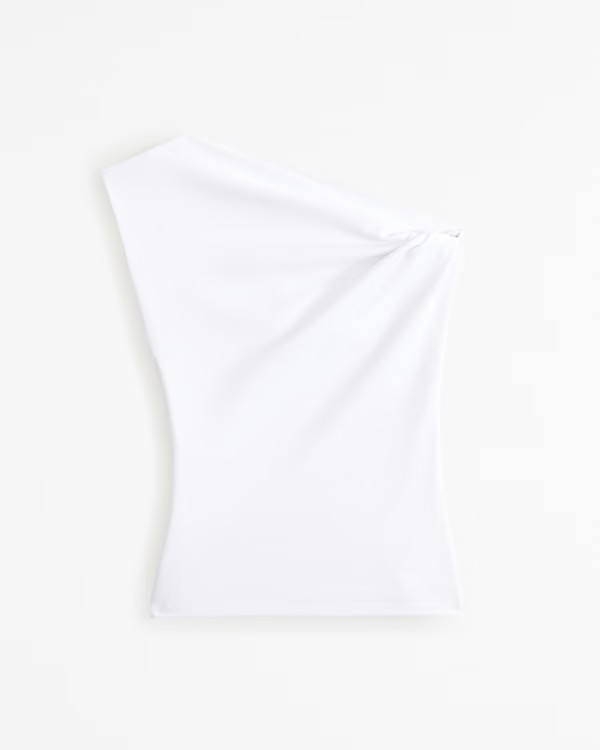 Women's Asymmetrical Jersey Crepe Draped Top | Women's Tops | Abercrombie.com | Abercrombie & Fitch (US)