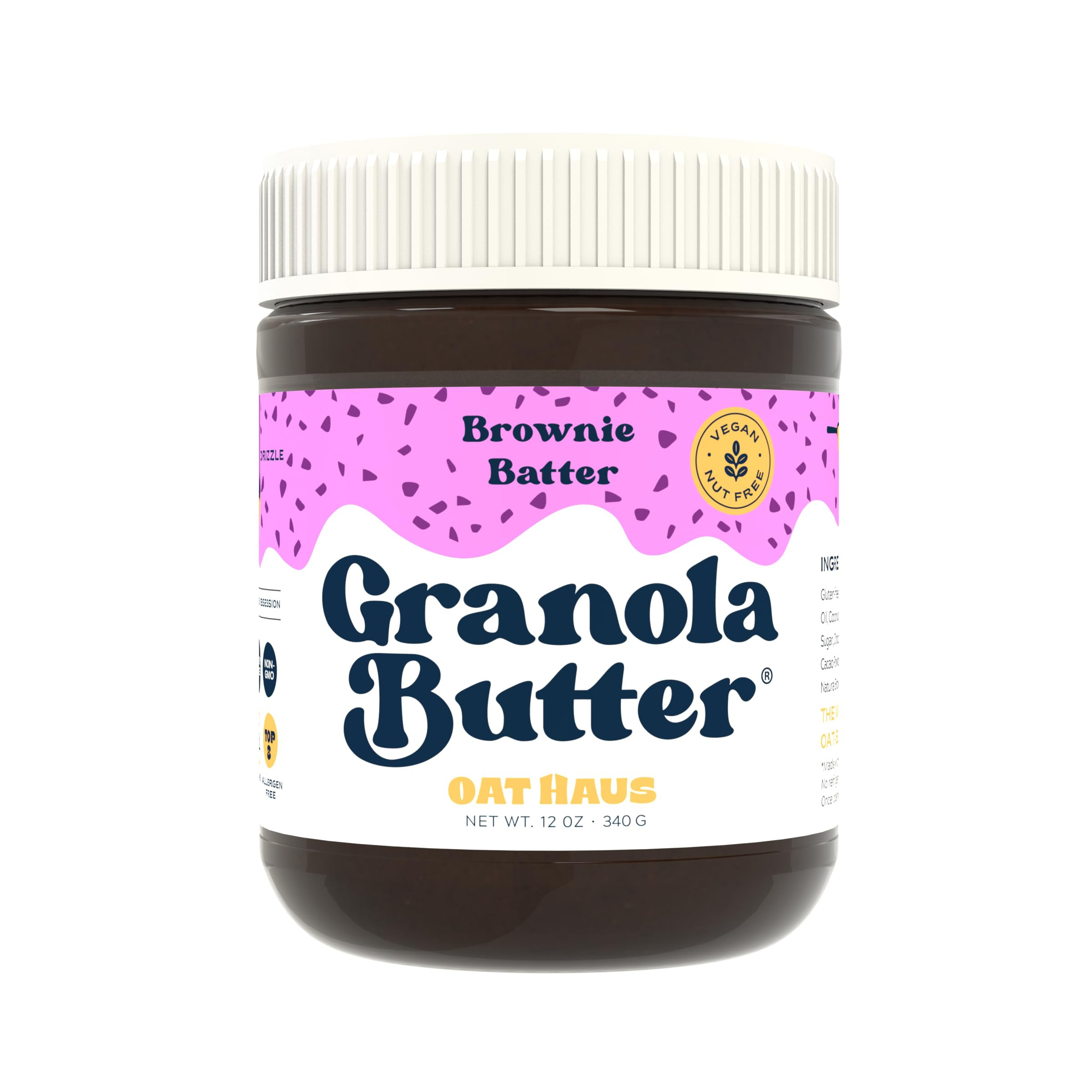 Oat Haus Brownie Batter Granola Butter | Peanut-free, Almond (Tree-Nut) Free, & School-Safe (Top 8 Allergen Free) | Nutella & Chocolate Spread Alternative | Amazon (US)