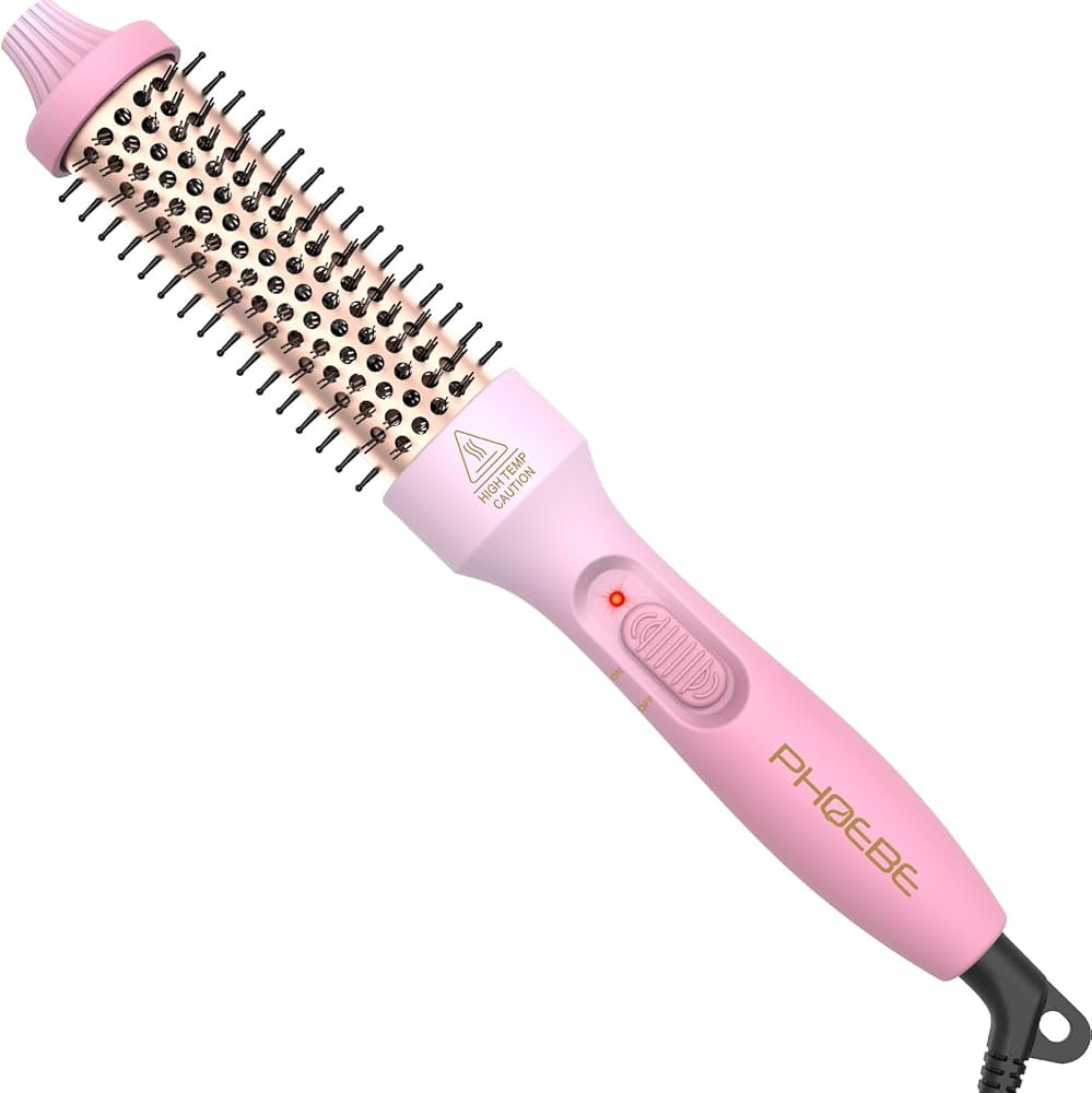 PHOEBE 1.25 Inch Curling Iron Brush Ceramic 1 1/4 Inch Double PTC Heated Hair Curling Comb Tourma... | Amazon (US)