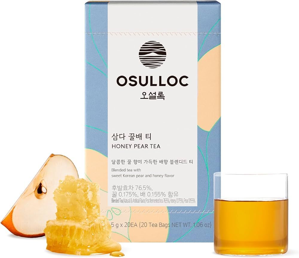 OSULLOC Honey Pear Tea (Sweet Pear & Honey Flavor), Premium Blended Tea from Jeju, Tea Bag Series... | Amazon (US)
