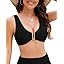 Push Up Bikini Top for Women U Wired Wide Straps Swimsuit Tops Scoop Neck Padded Lace Up Back Bat... | Amazon (US)