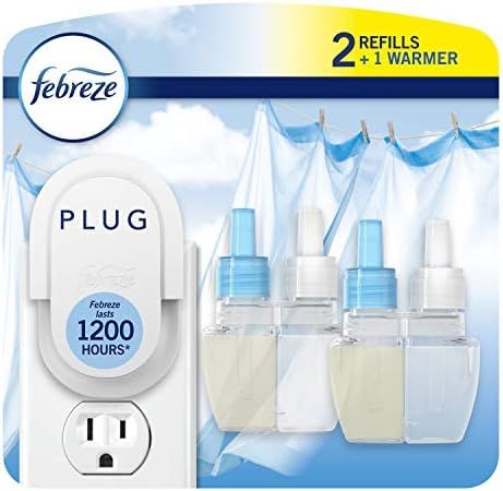 Febreze Odor-eliminating Plug Air Freshener, Linen & Sky, 1 Warmer + 2 Oil Refills | Amazon (US)