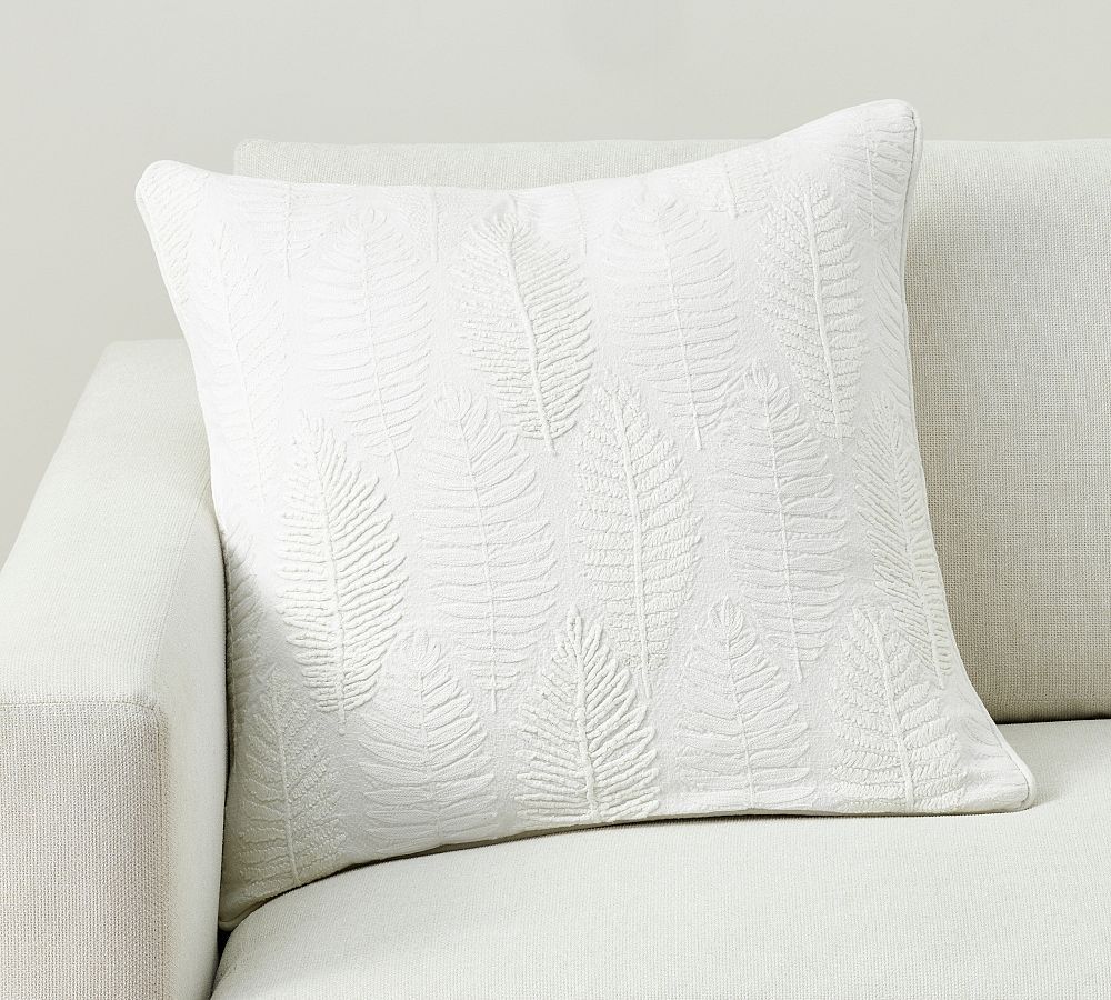 Leaf Embroidered Pillow | Pottery Barn (US)
