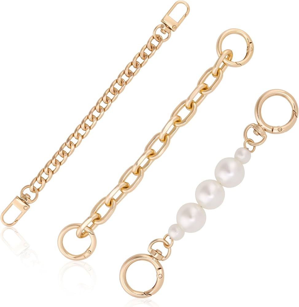 3pcs Imitation Pearl Bead Purse Chain, Purse Chain Extender Bag Charms Bag Extender Chain Coach P... | Amazon (US)