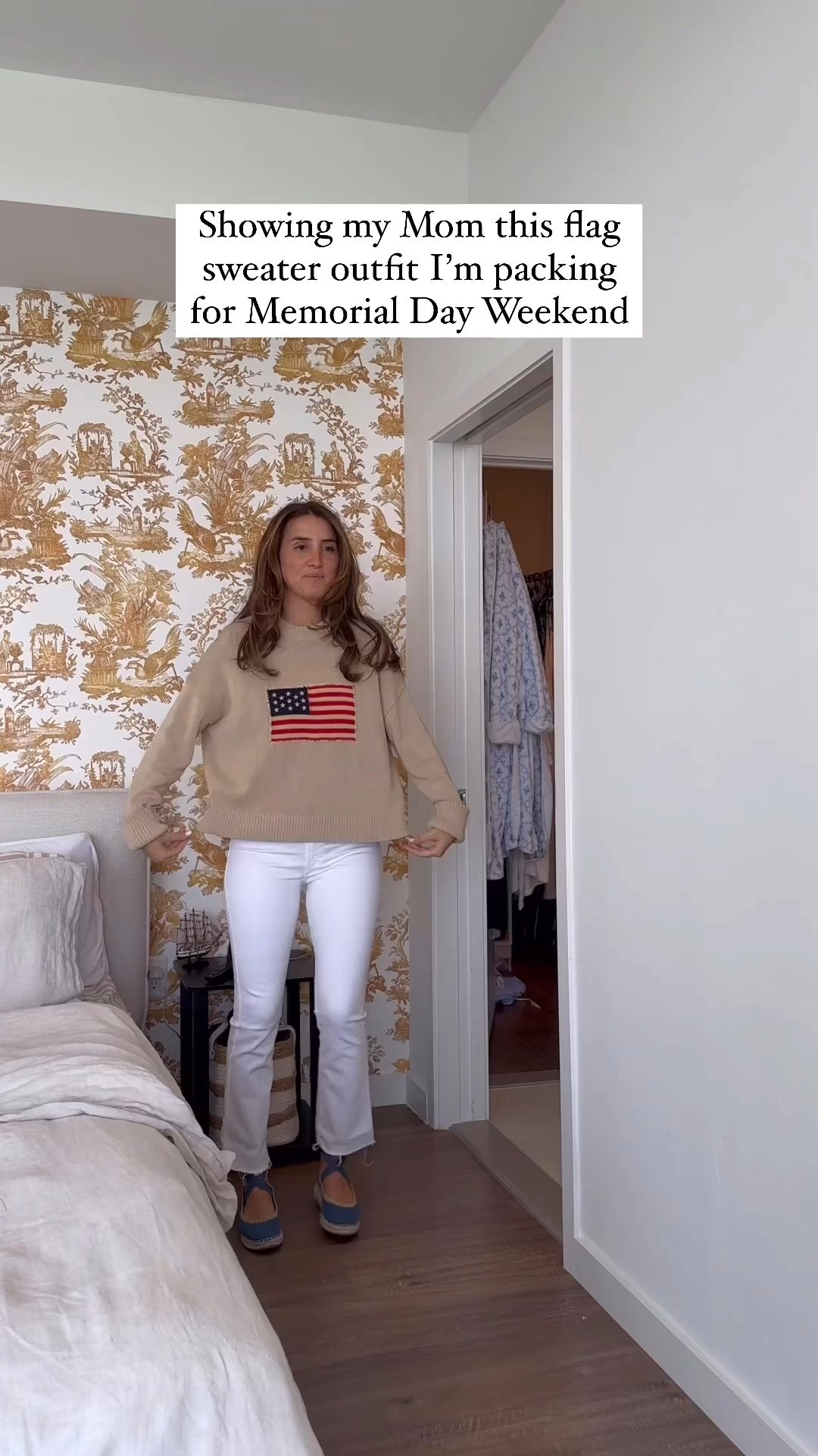 Americana flag sweater style - will likely be wearing this for 4th of July! The neutral Tuckernuck style is easy to mix & match for vacation looks too.

I suggest ordering TTS or one size up. It should be a box-y fit.

#LTKSummerEdit 

#LTKTravel #LTKSaleAlert