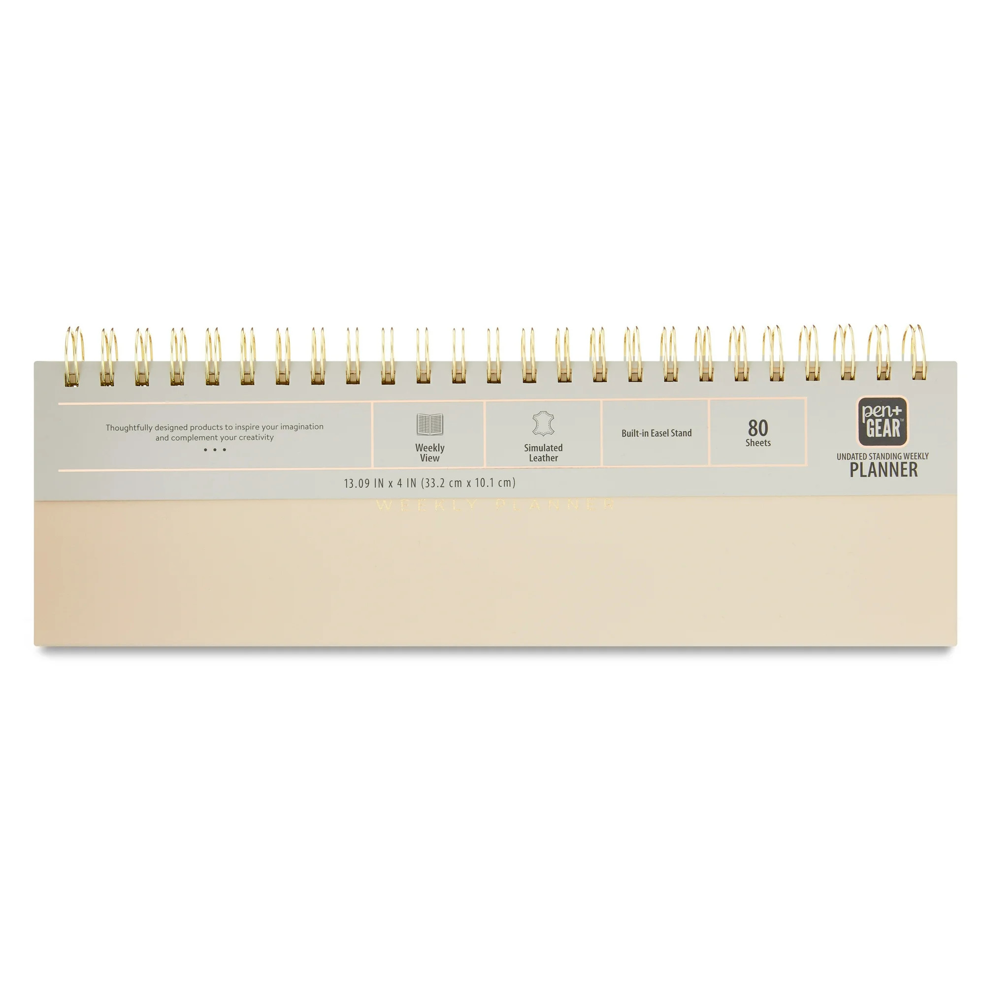 Pen+Gear Weekly Medium (13” x 4”) Dusky Taupe Undated Simulated Leather 80 Sheets Standup Pla... | Walmart (US)