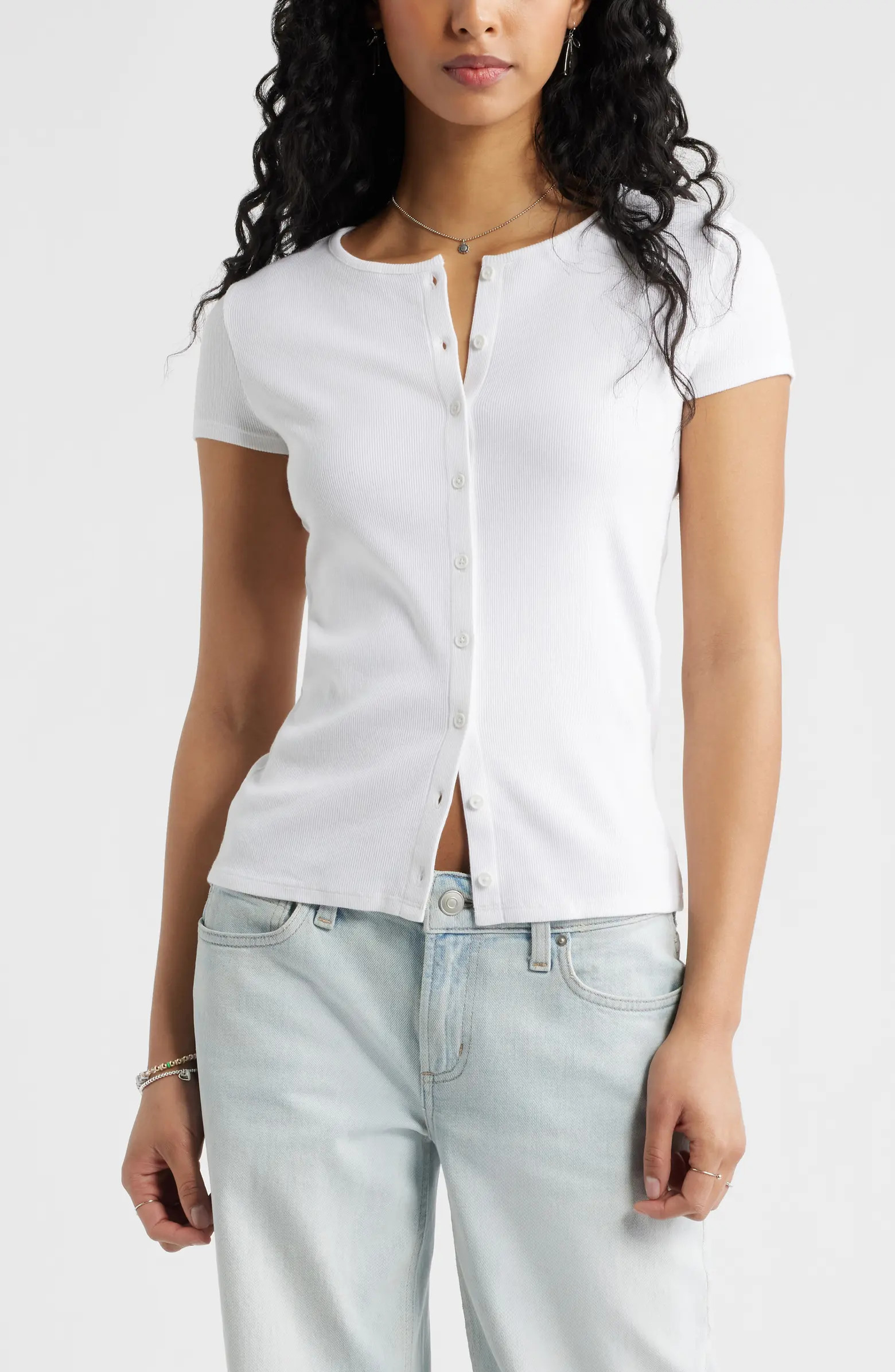 Short Sleeve Rib Knit Cardigan | Nordstrom